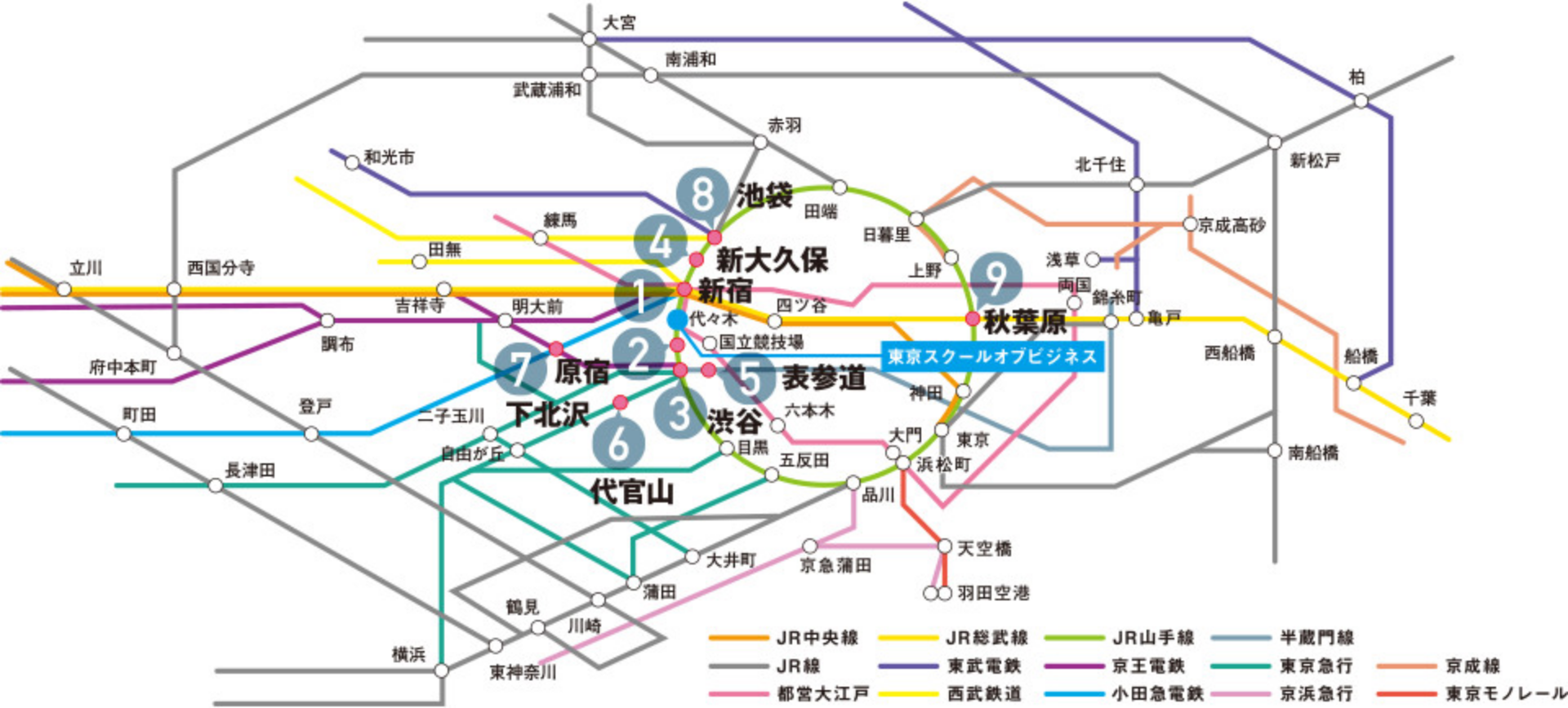 交通アクセス 東京スクール オブ ビジネス