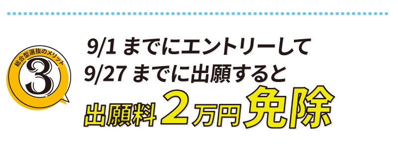 出願料２万円免除