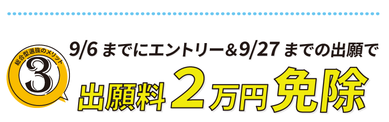 出願料2万円免除
