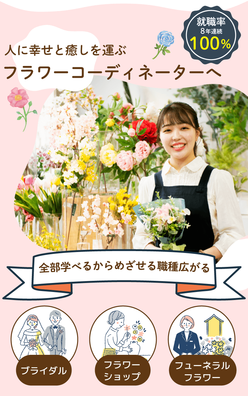 人と幸せと癒しを運ぶフラワーコーディネーターへ