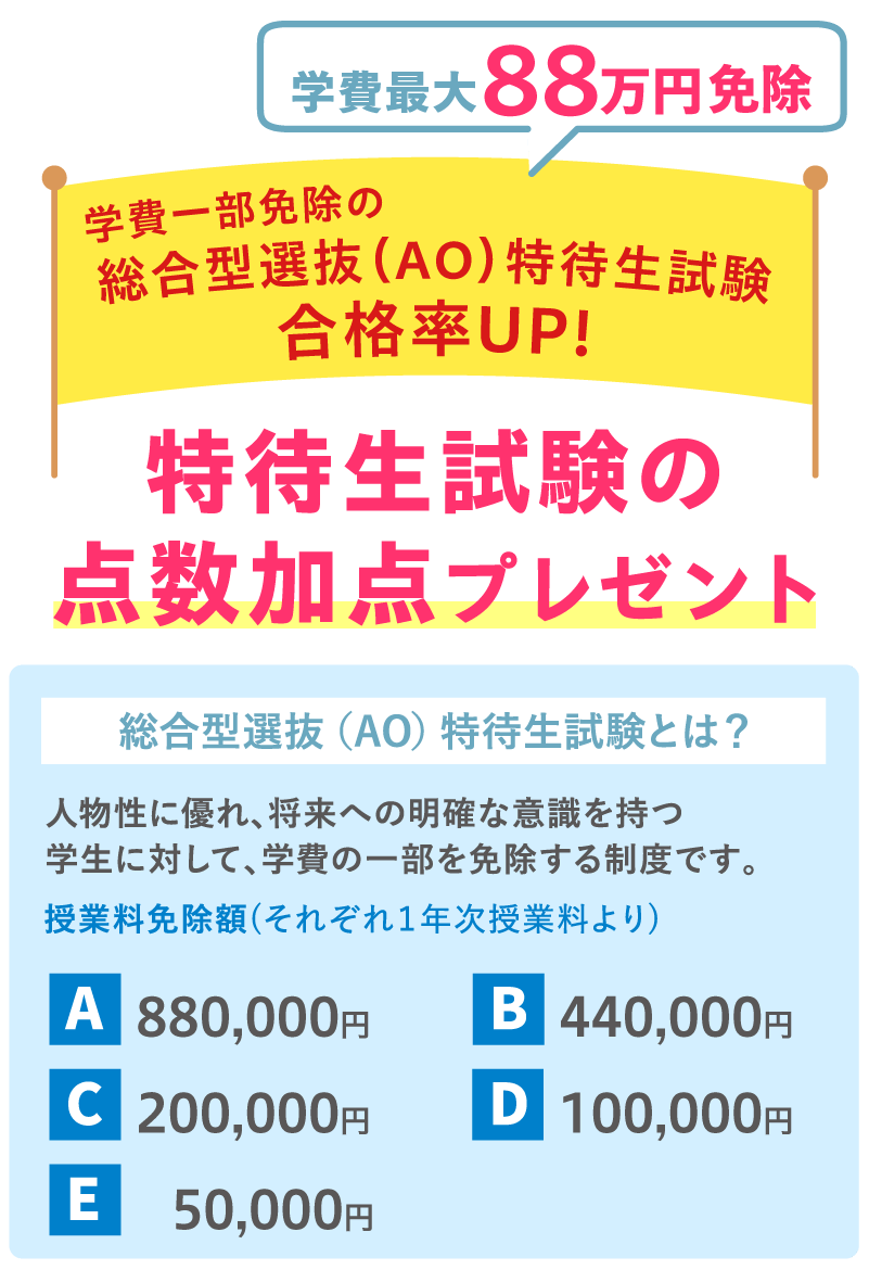 特待生試験の点数加点プレゼント
